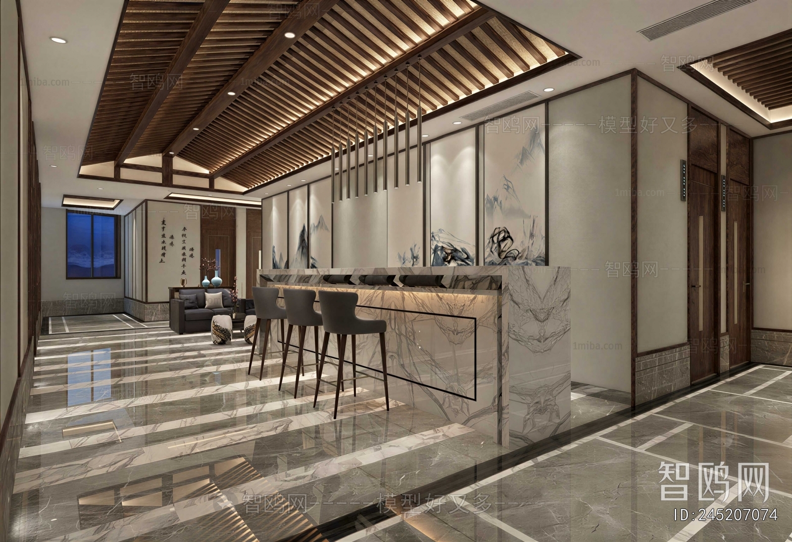 New Chinese Style Office Reception Desk