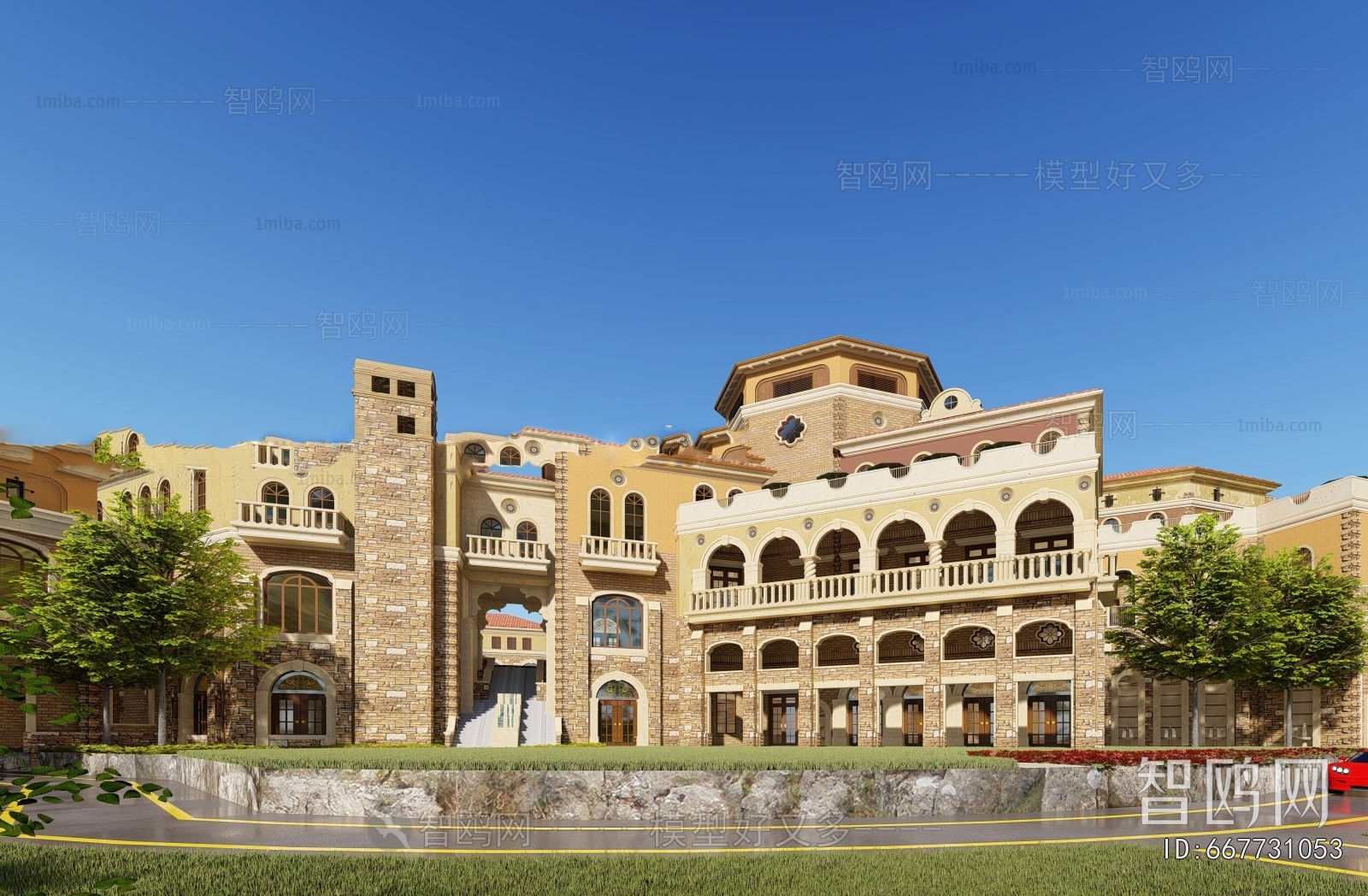 Simple European Style Appearance Of Commercial Building