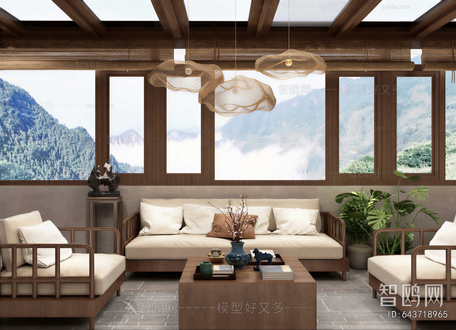 New Chinese Style A Living Room
