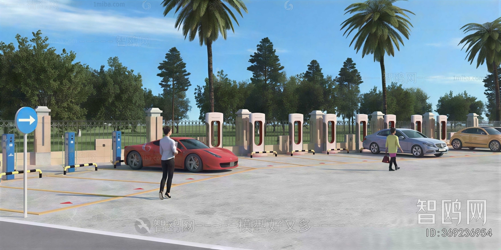 Modern Outdoor Parking Lot