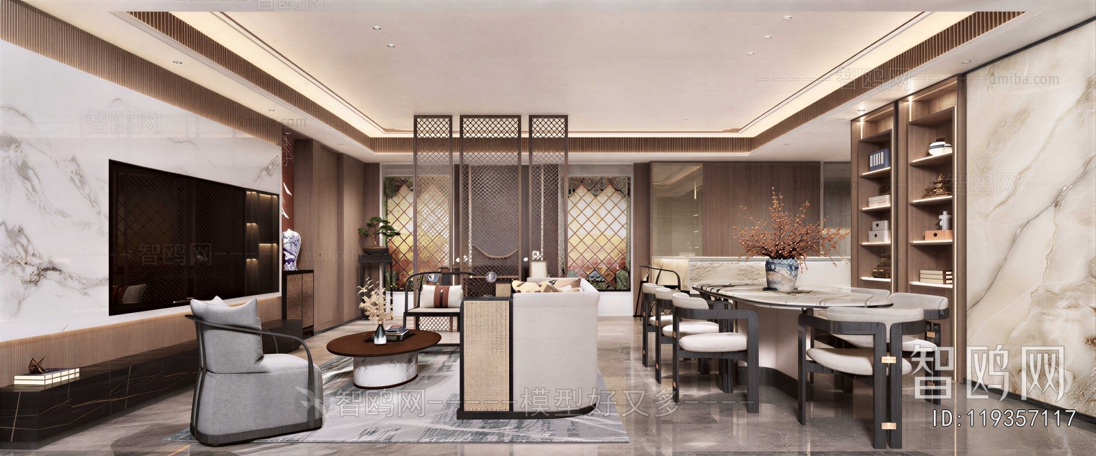 New Chinese Style A Living Room