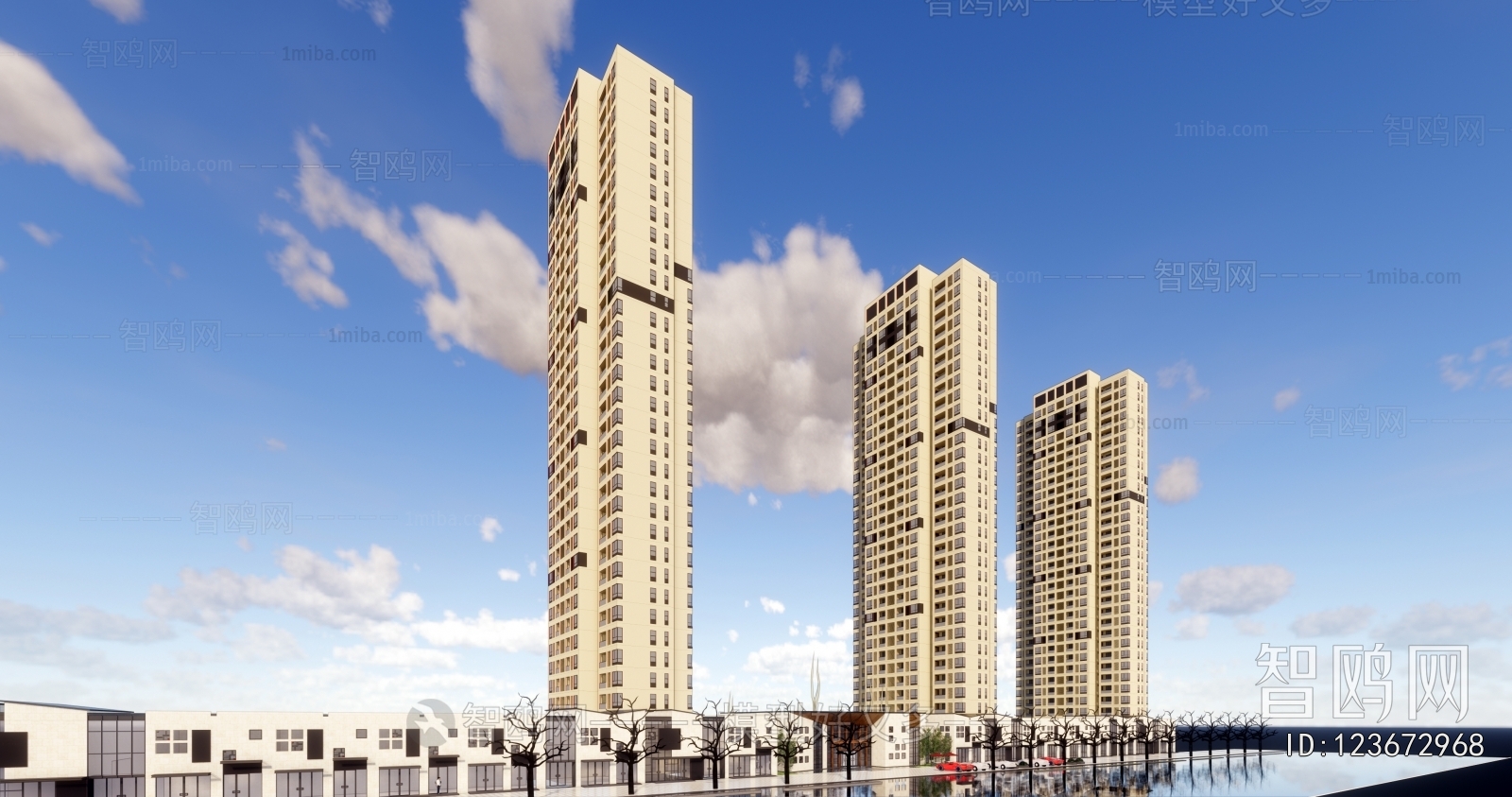 New Chinese Style Appearance Of Commercial Building