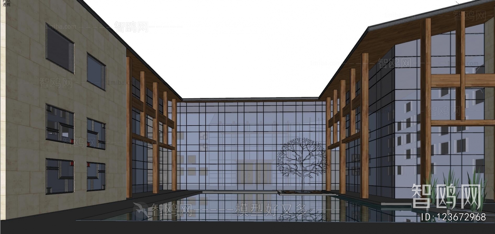 New Chinese Style Appearance Of Commercial Building