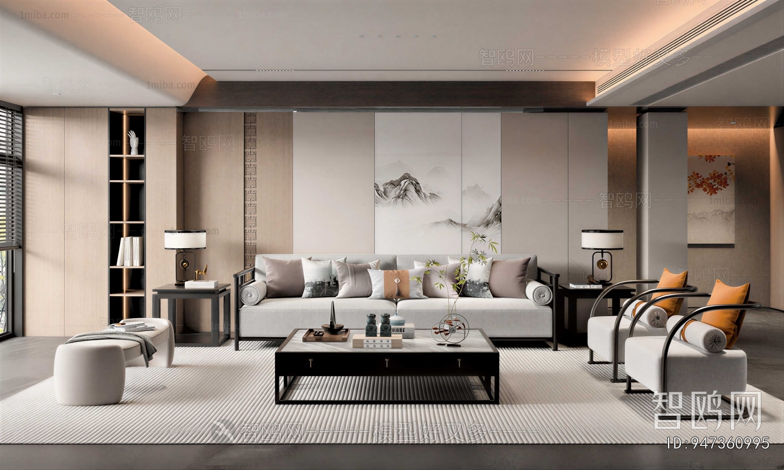 New Chinese Style A Living Room