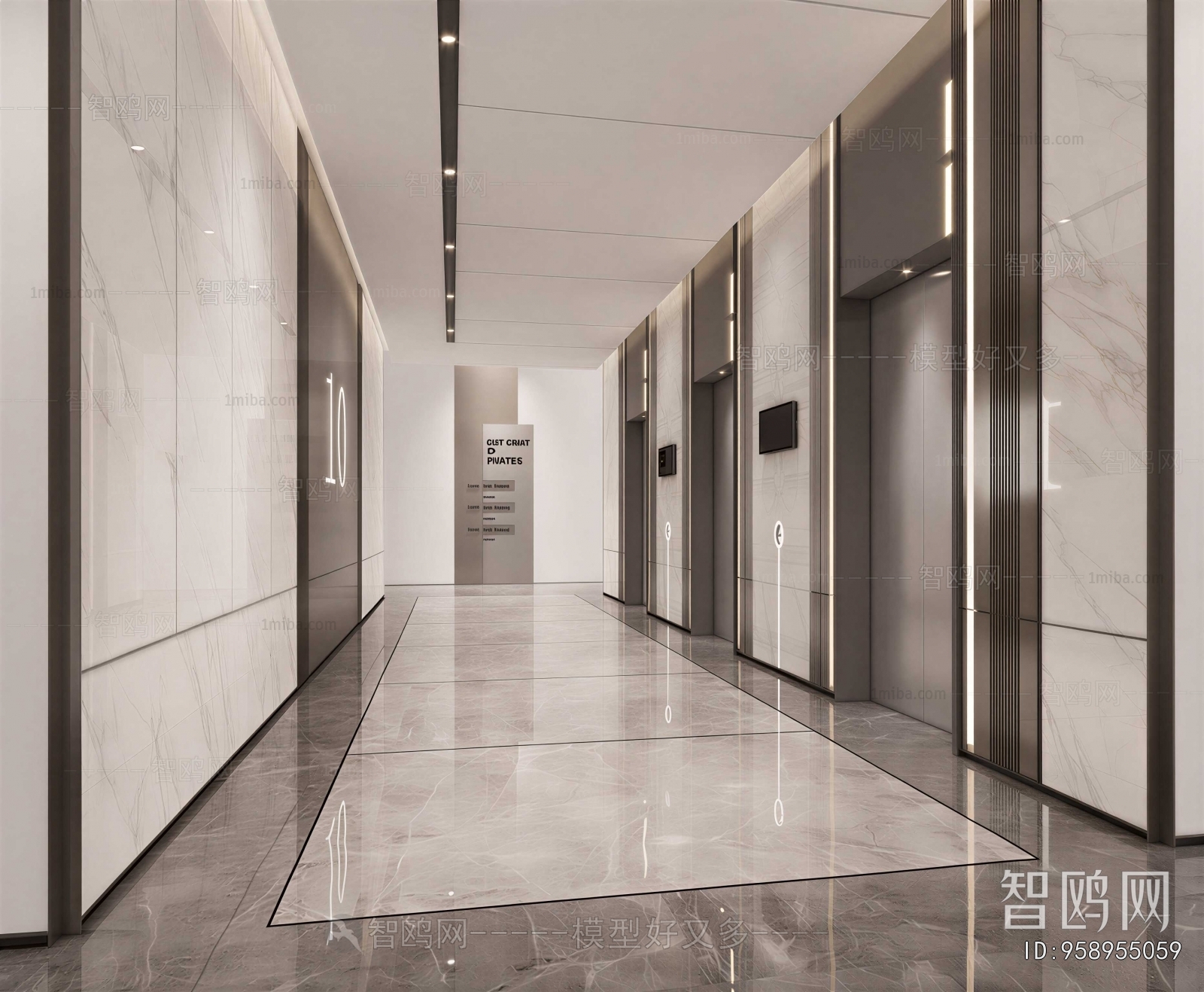 Modern Office Elevator Hall
