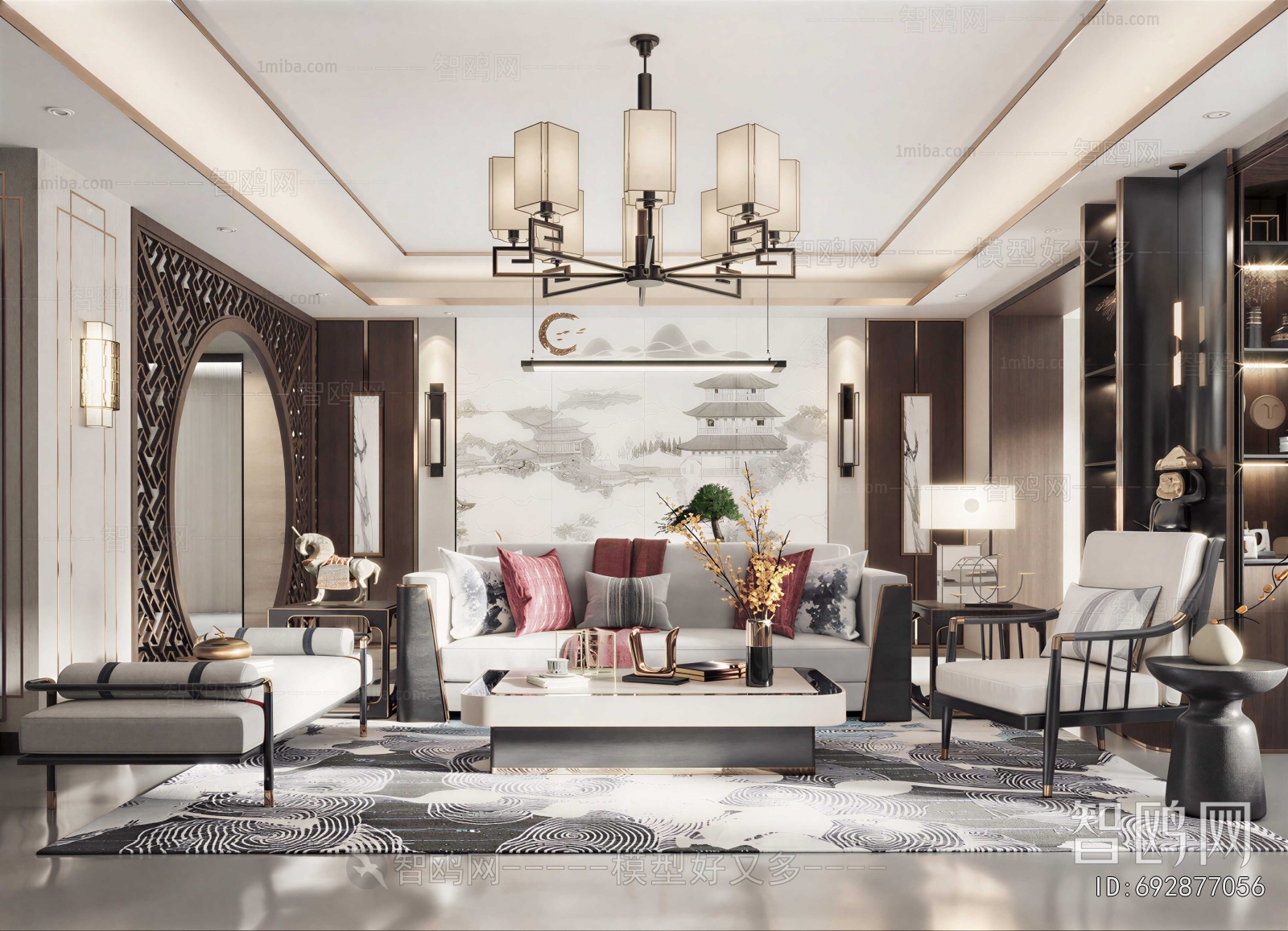New Chinese Style A Living Room