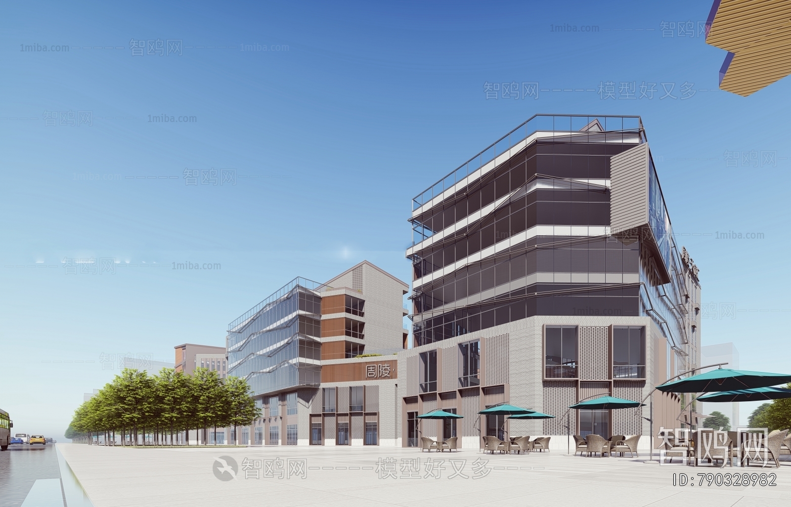 New Chinese Style Appearance Of Commercial Building