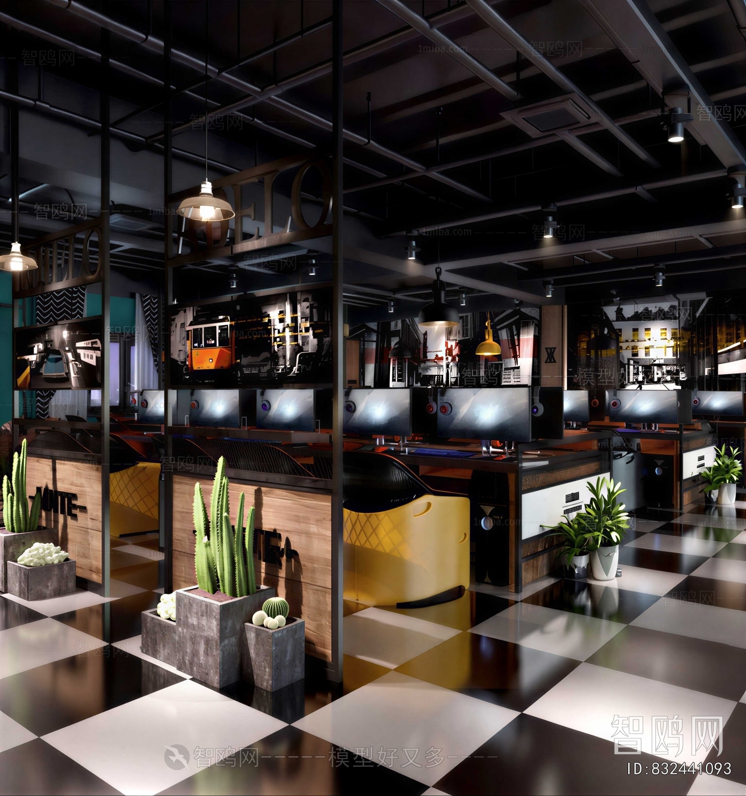 Industrial Style Internet Cafe