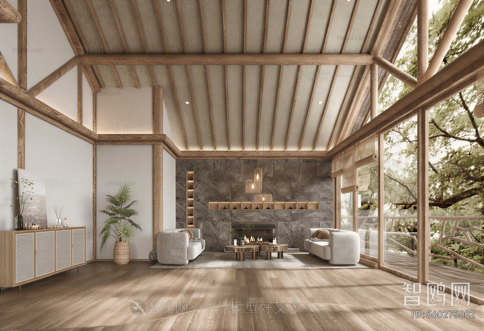 Wabi-sabi Style A Living Room