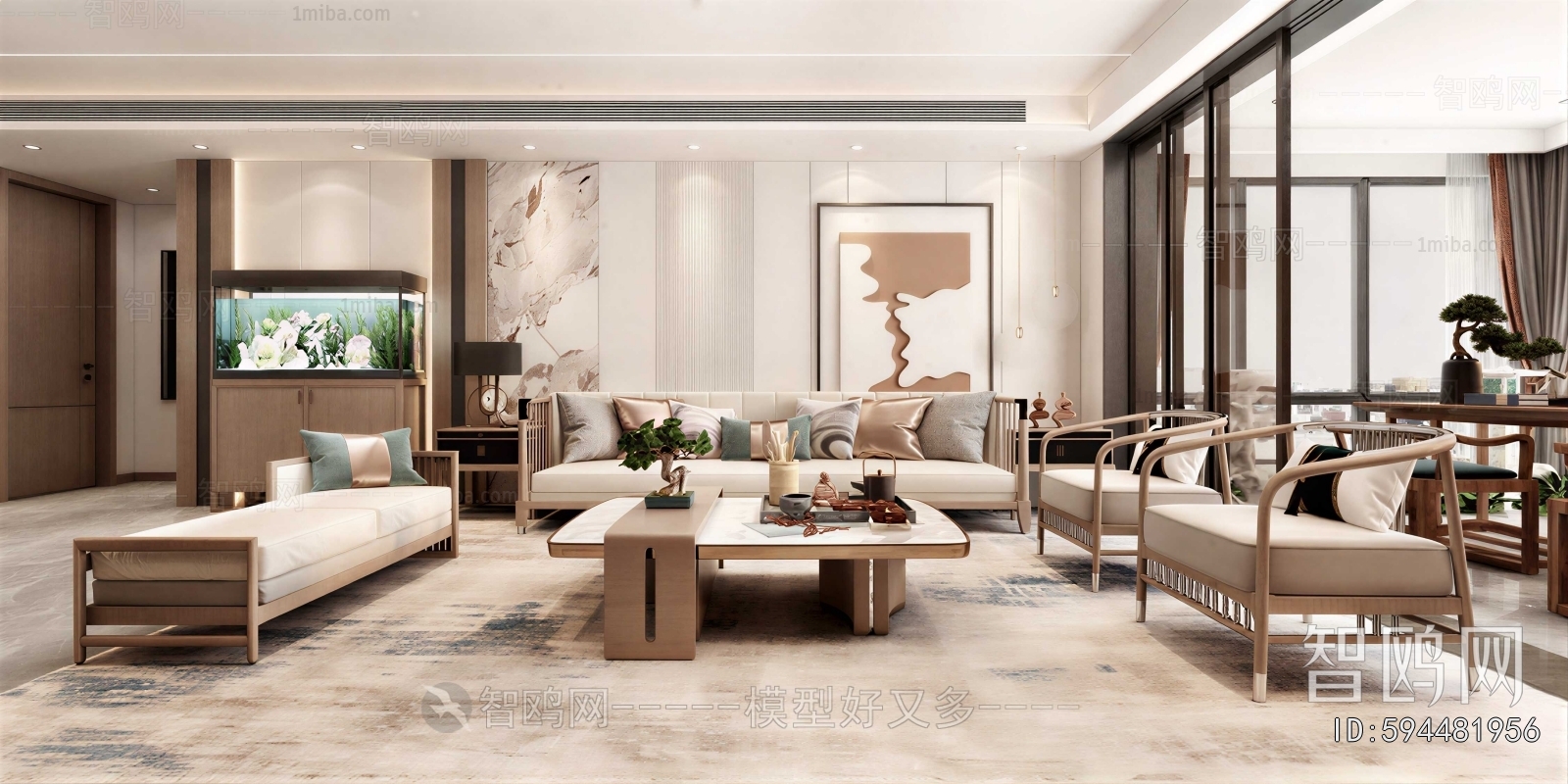New Chinese Style A Living Room