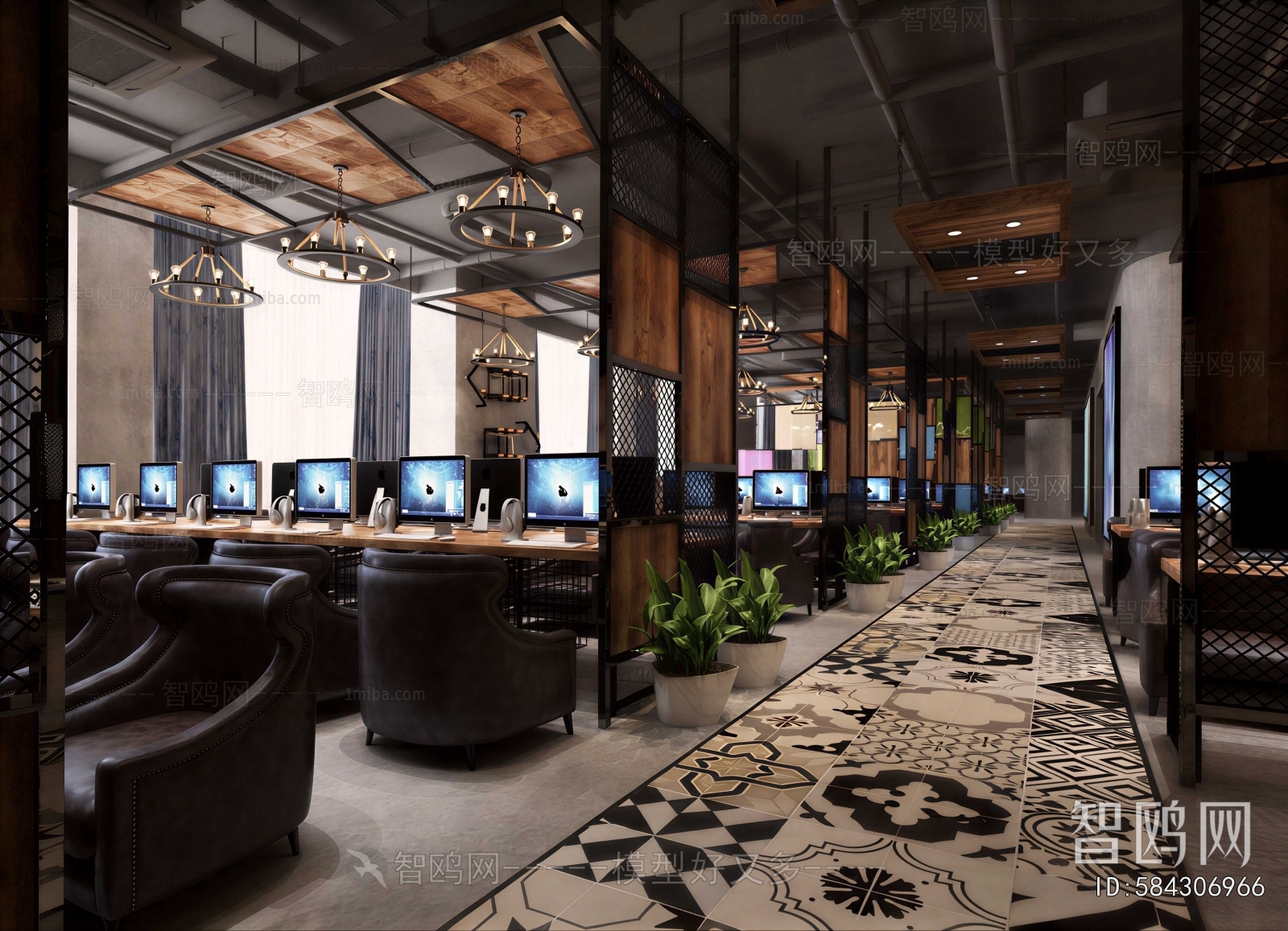 Industrial Style Internet Cafe