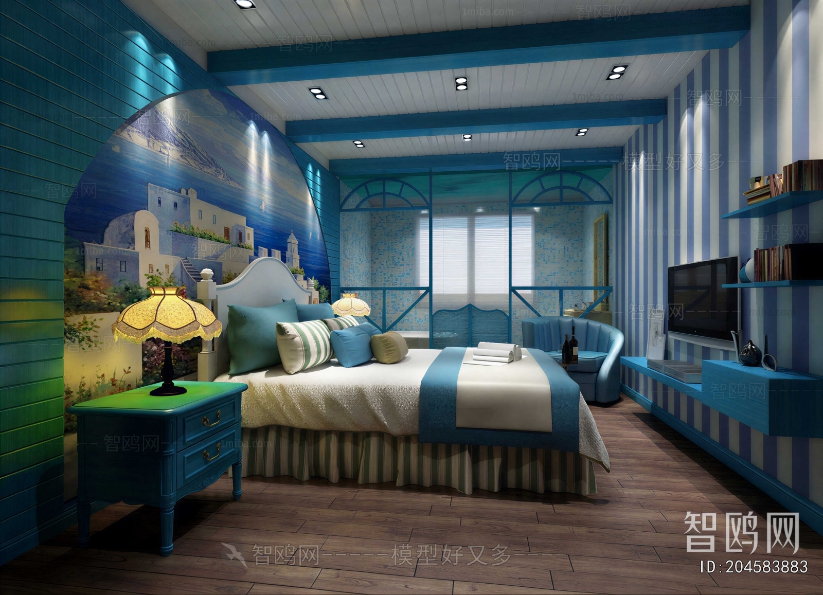 Mediterranean Style Boy's Room And Son's Room
