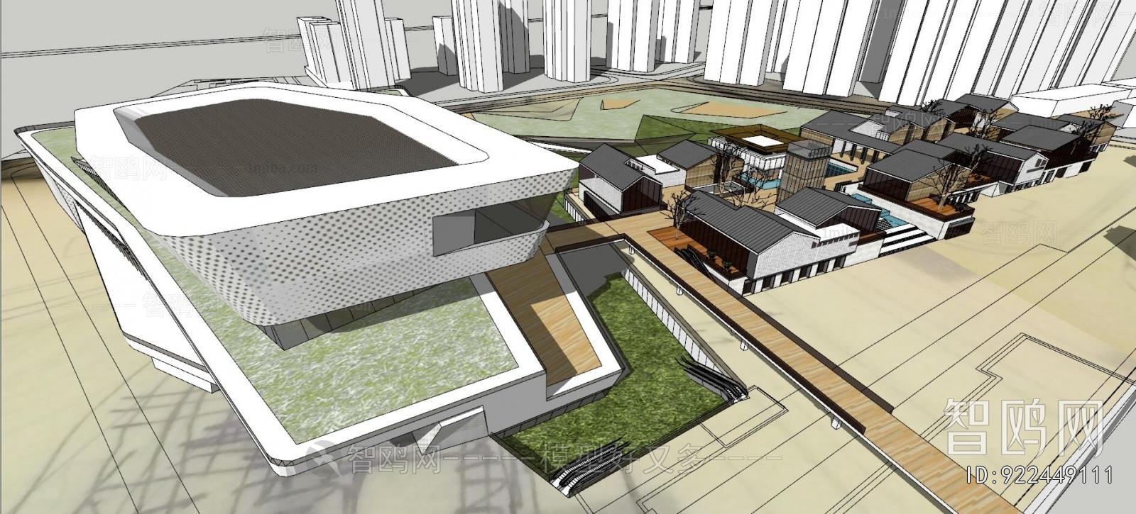 Modern Architectural Bird's-eye View Planning
