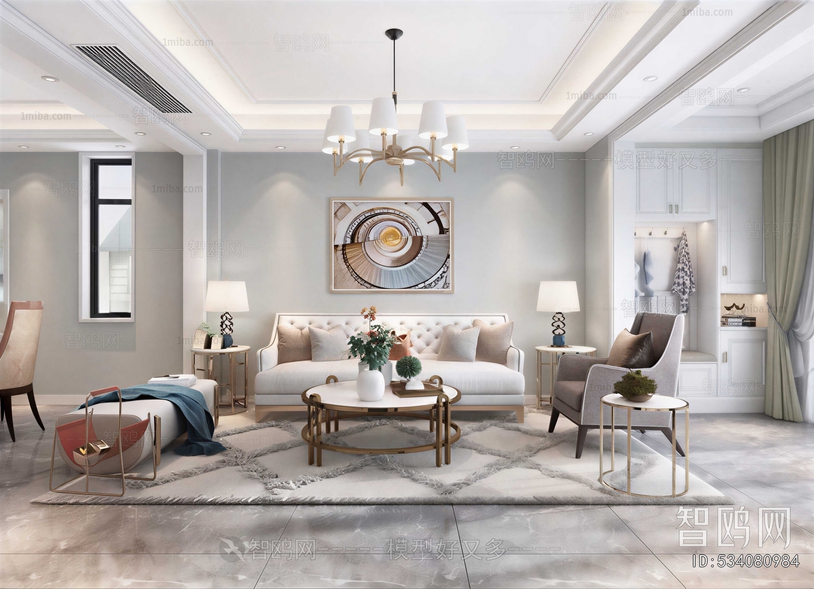 Simple European Style A Living Room