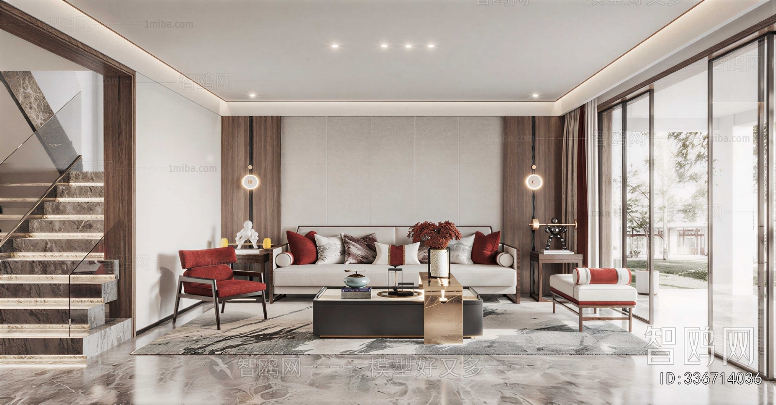 New Chinese Style A Living Room