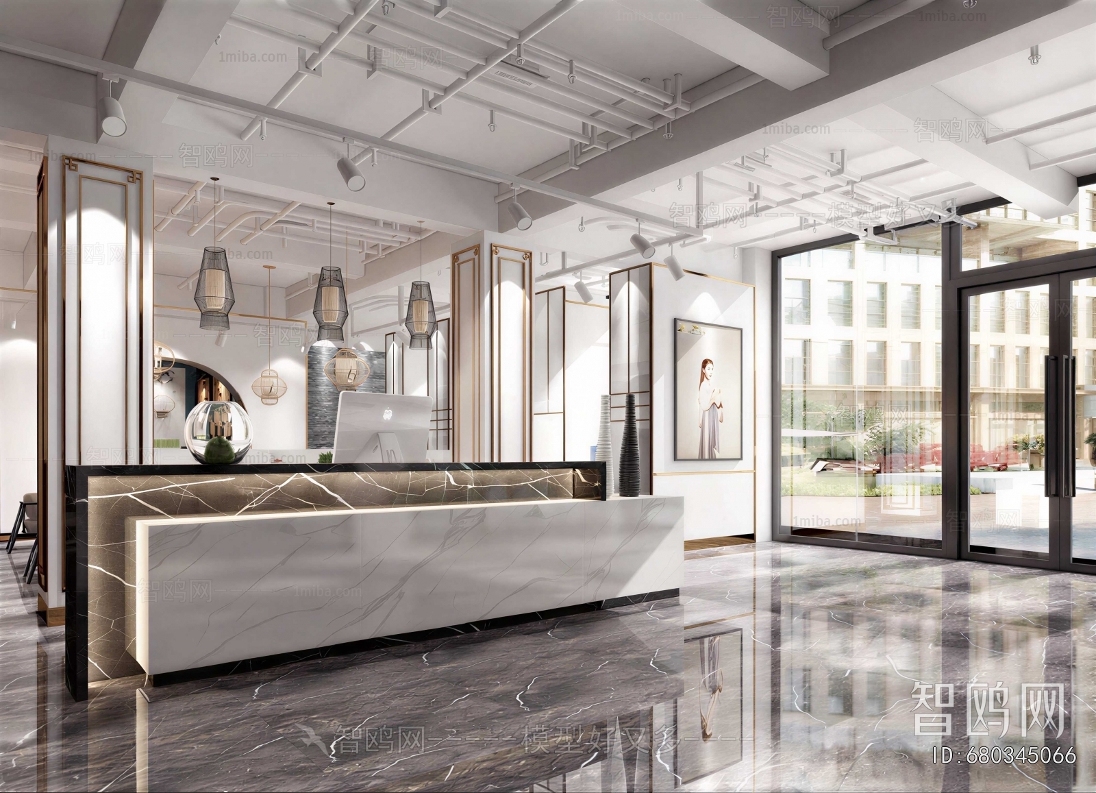 Modern Office Reception Desk