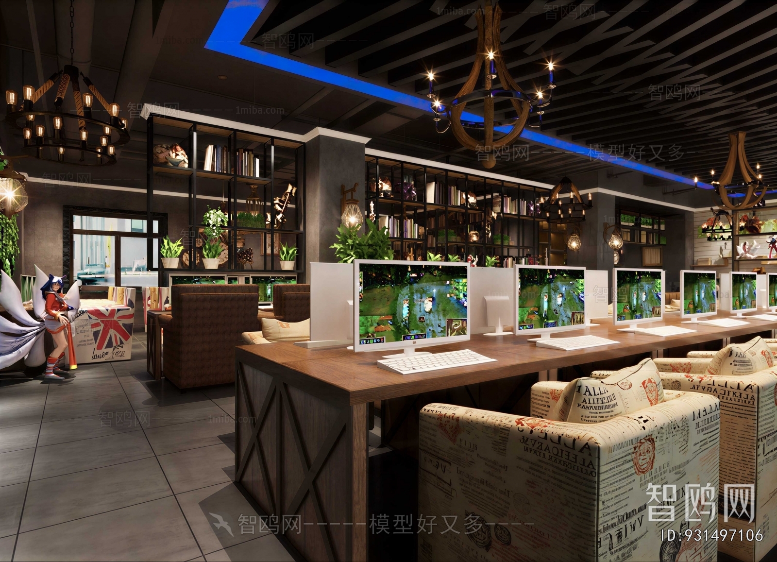 Industrial Style Internet Cafe
