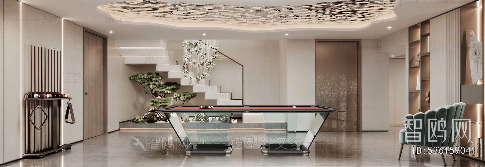 Modern Billiards Room