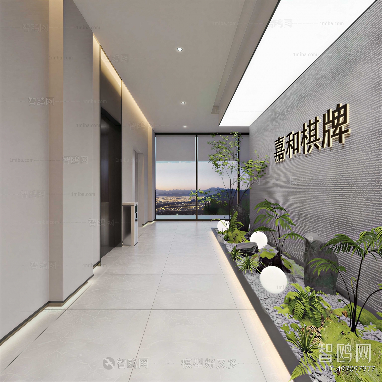 Modern Office Elevator Hall