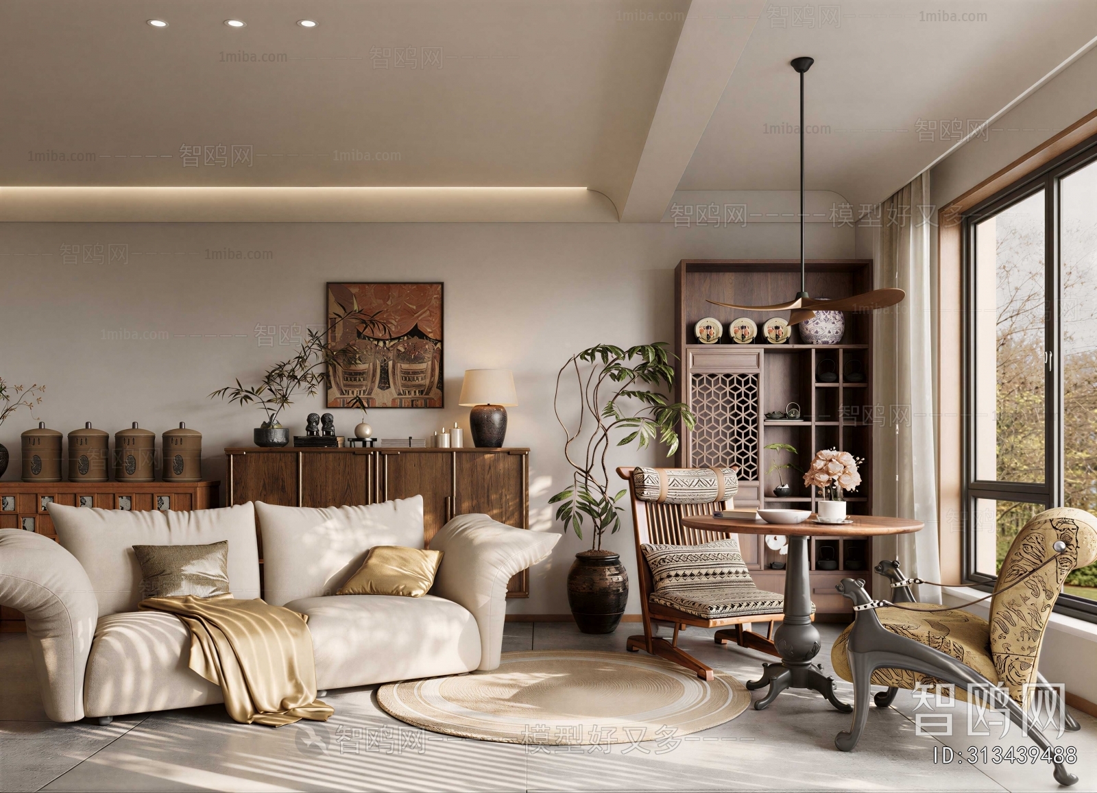 New Chinese Style A Living Room