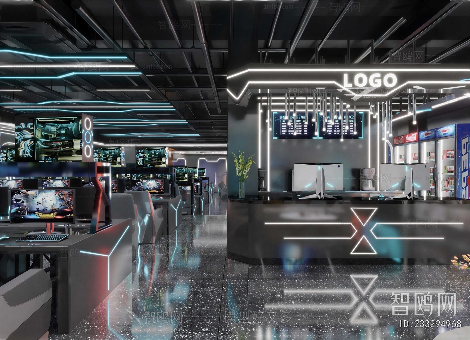 Industrial Style Internet Cafe