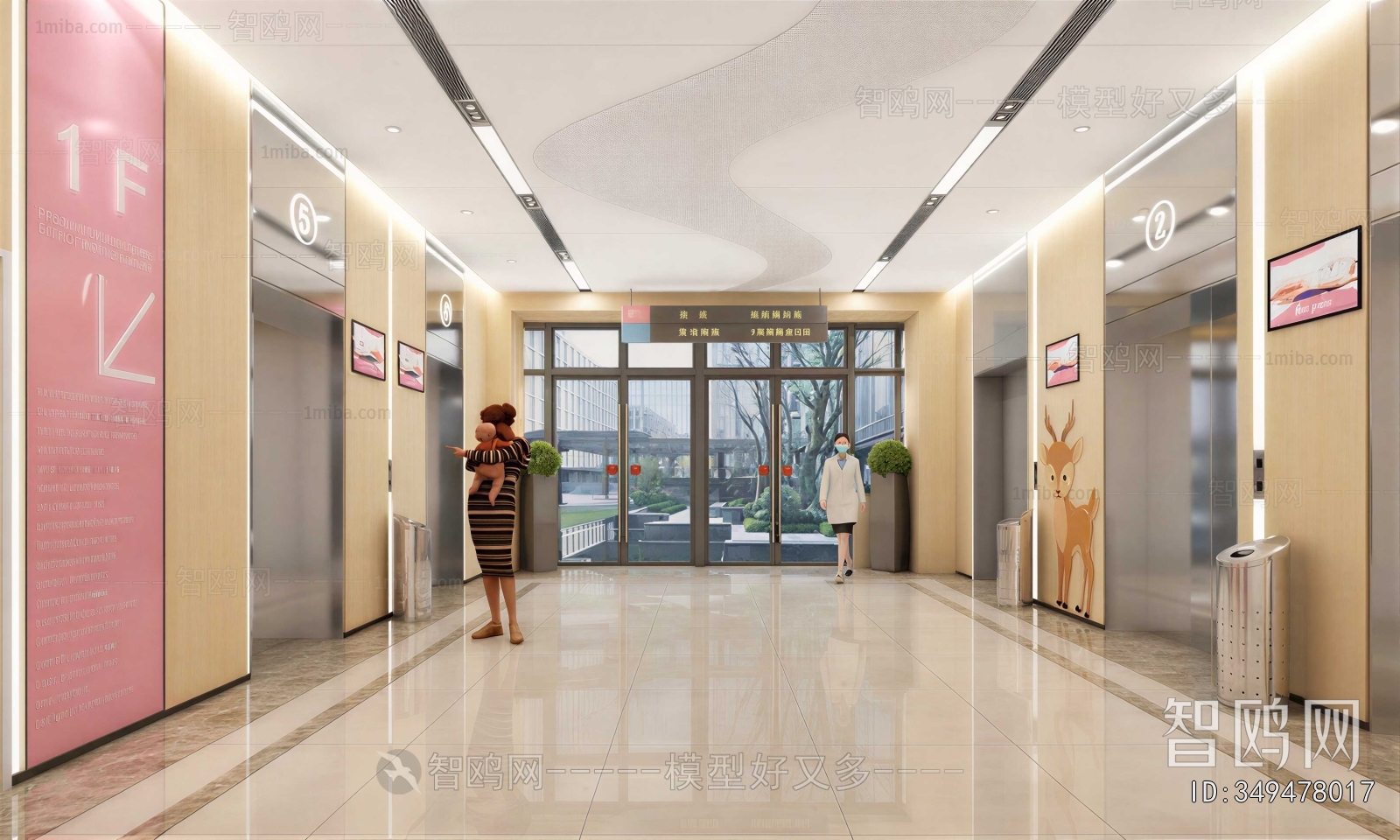 Modern Office Elevator Hall