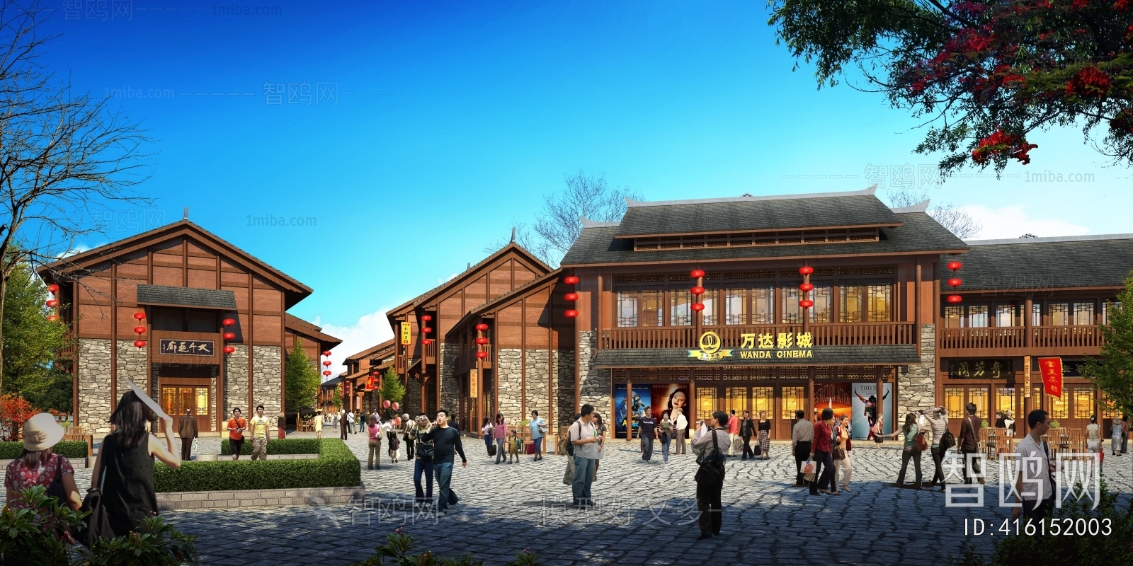 New Chinese Style Architectural Bird's-eye View Planning