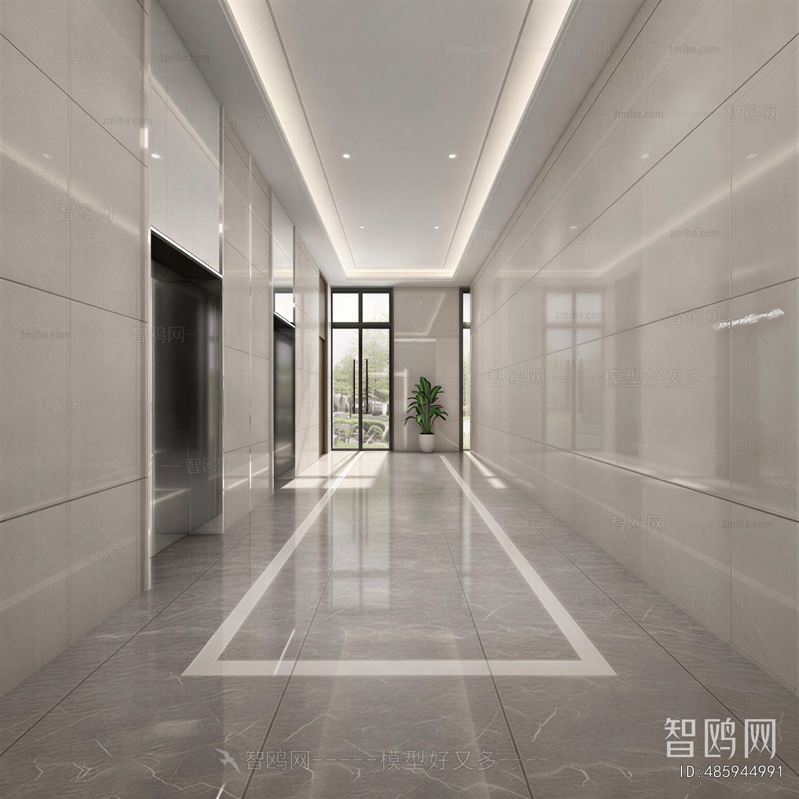 Modern Office Elevator Hall