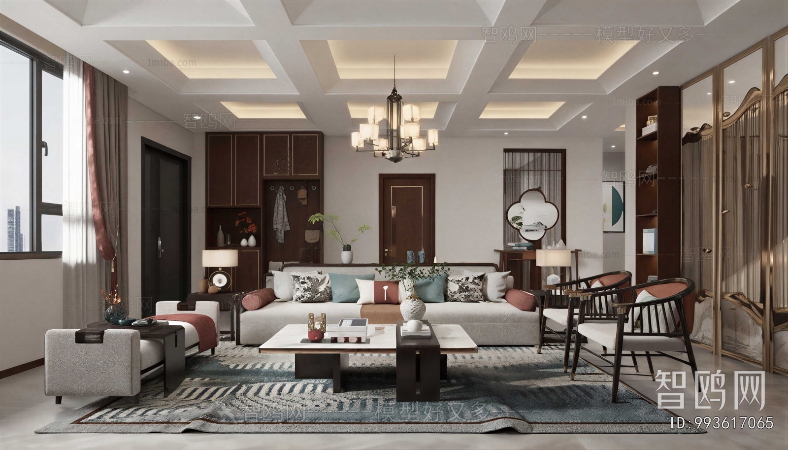 New Chinese Style A Living Room