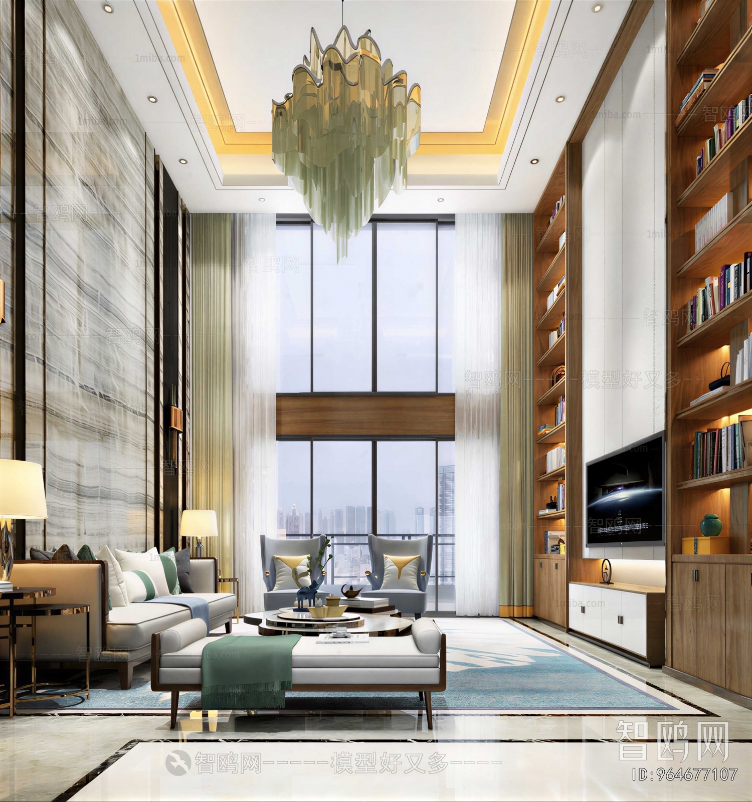 New Chinese Style A Living Room