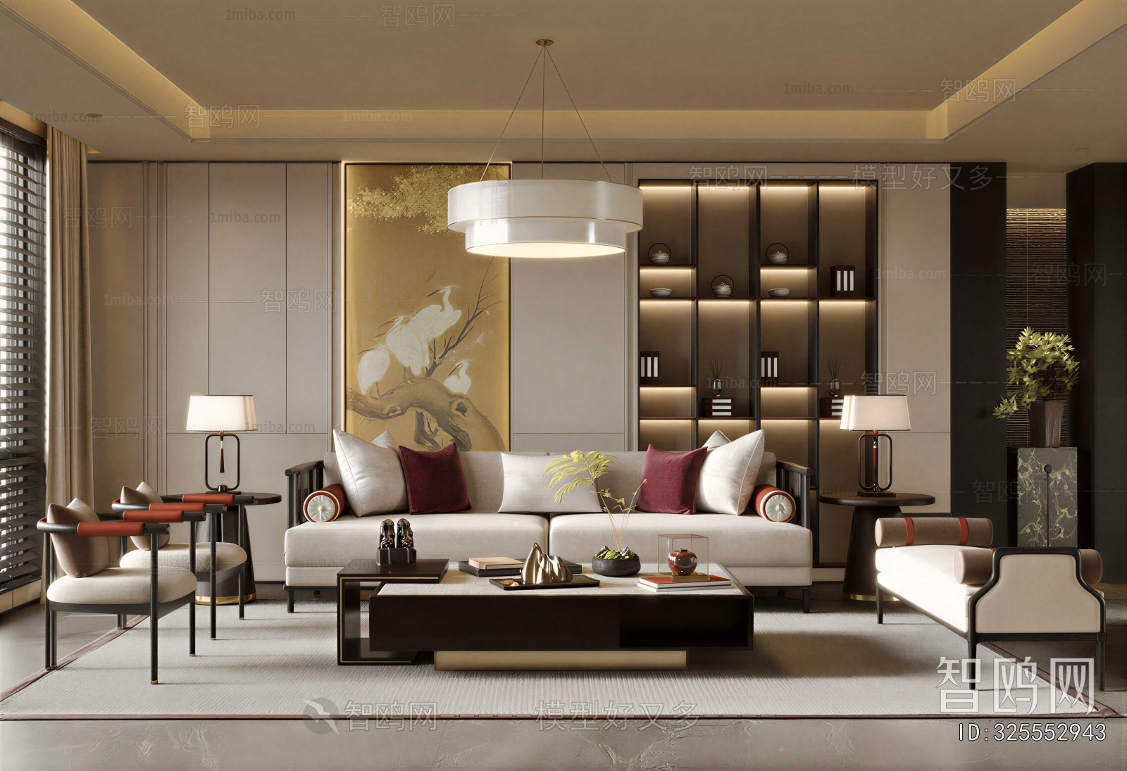 New Chinese Style A Living Room