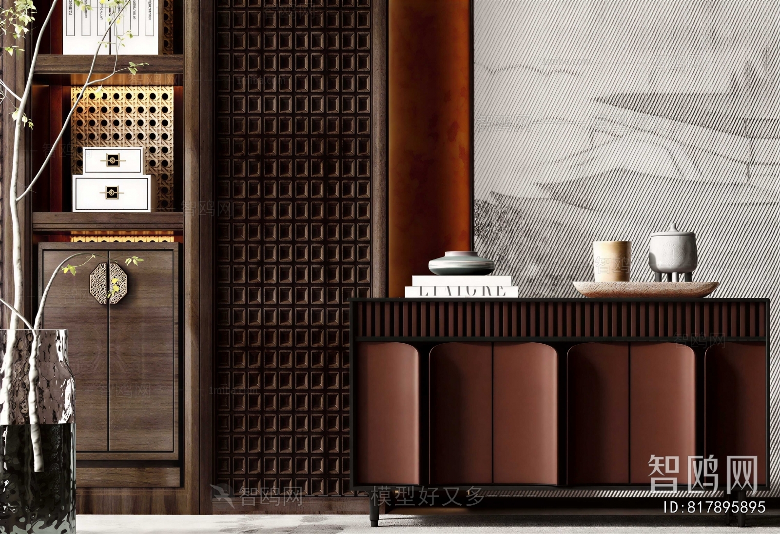 New Chinese Style Side Cabinet