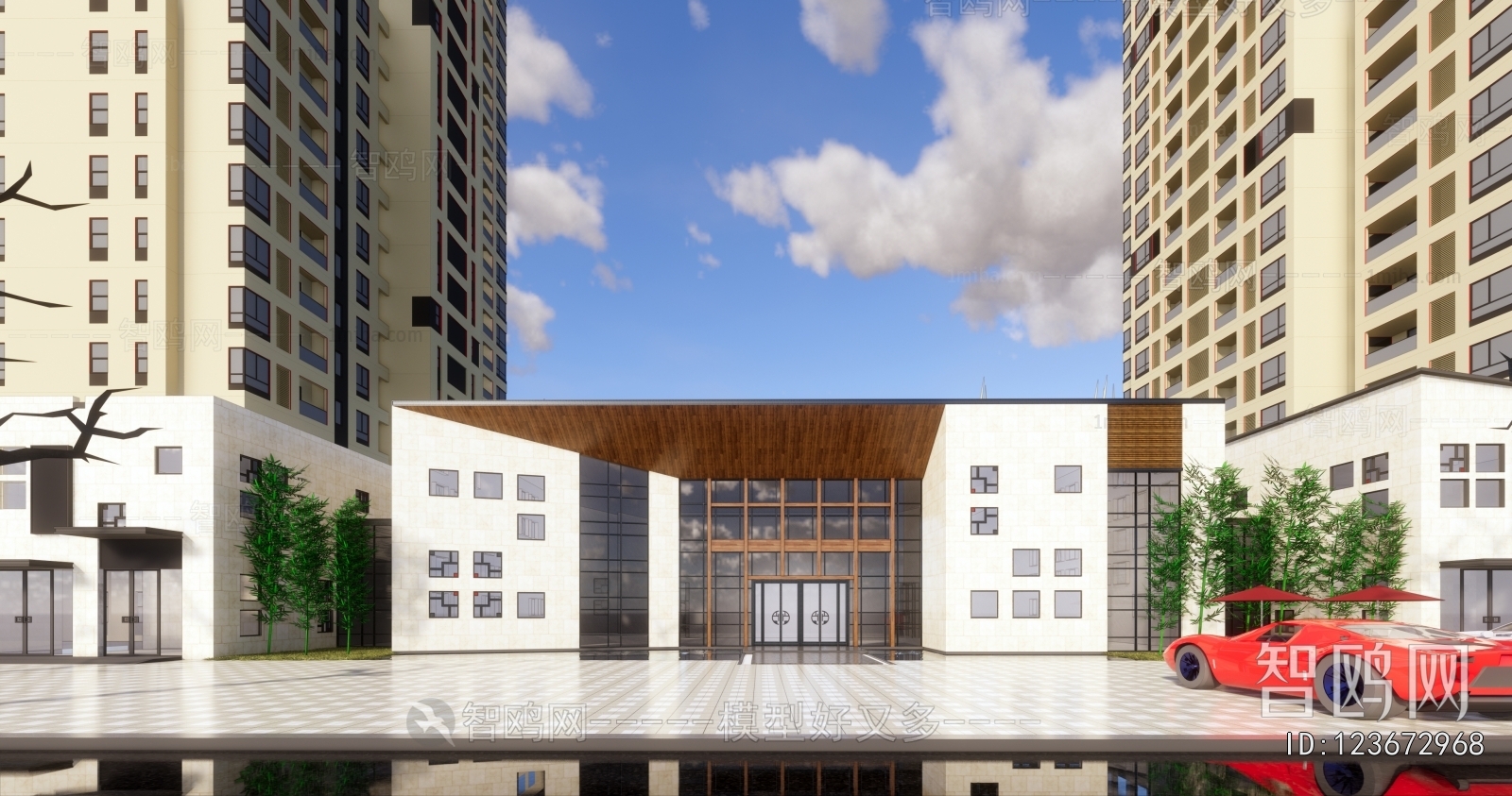 New Chinese Style Appearance Of Commercial Building
