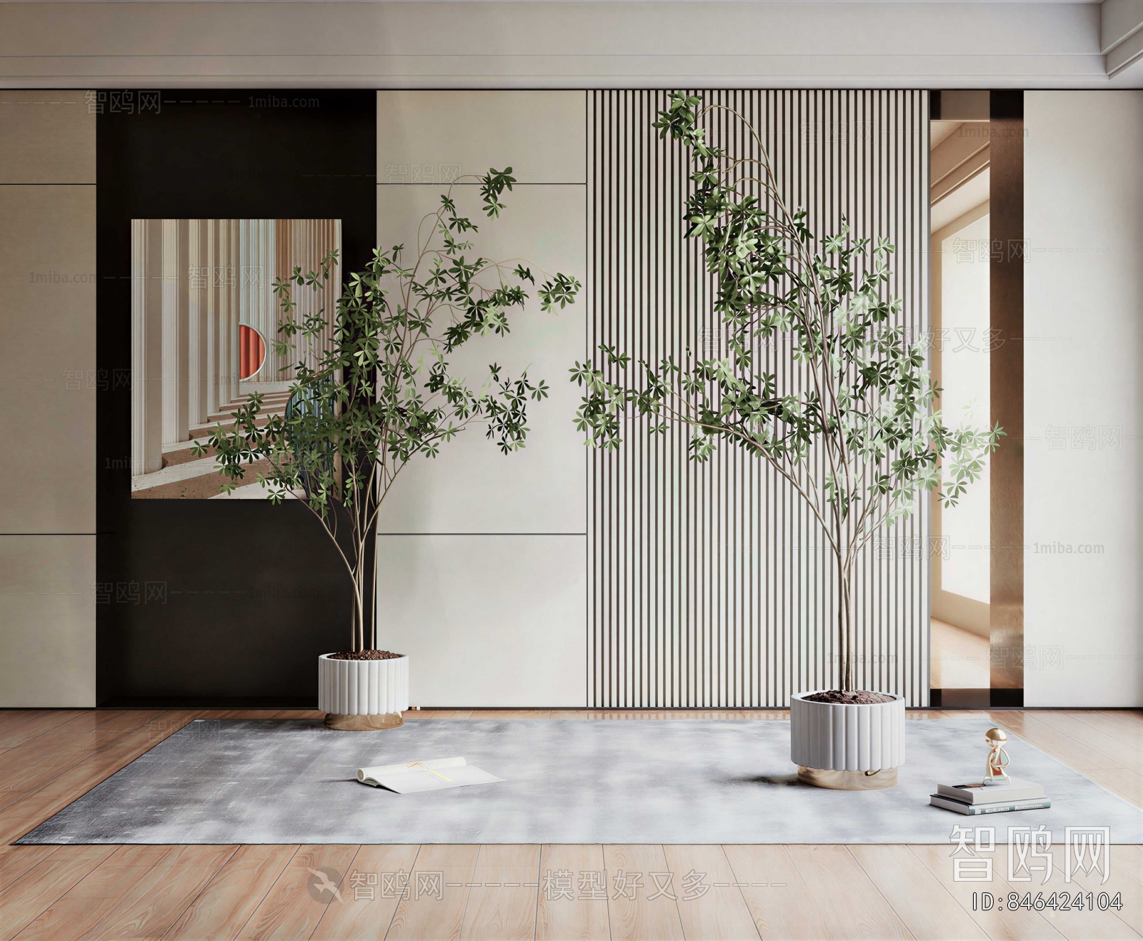 Modern Ground Green Plant Potted Plants