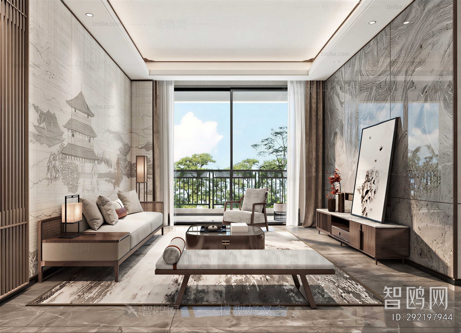 New Chinese Style A Living Room