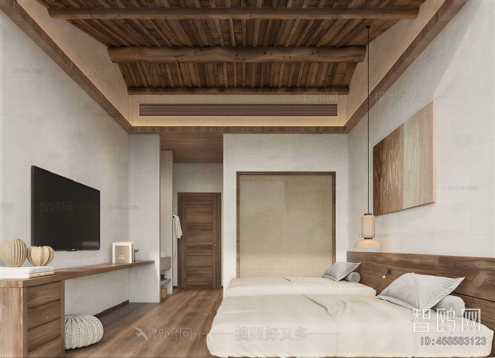 Wabi-sabi Style Guest Room