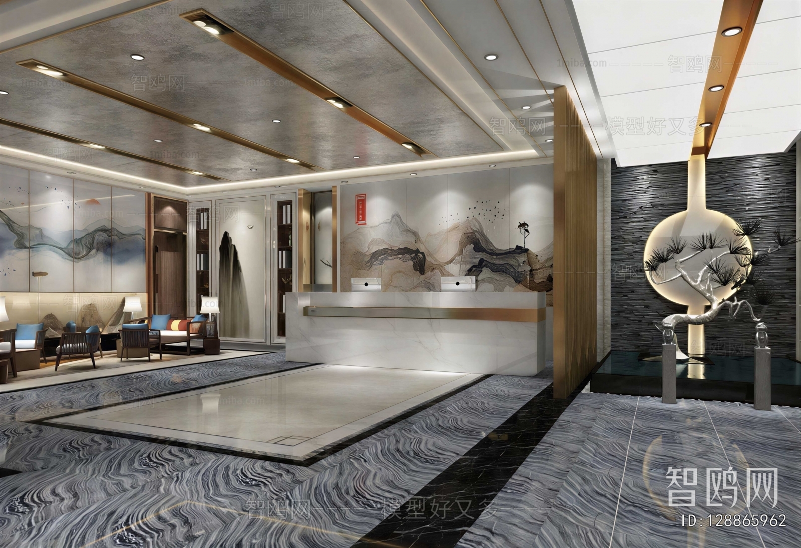 New Chinese Style Office Reception Desk