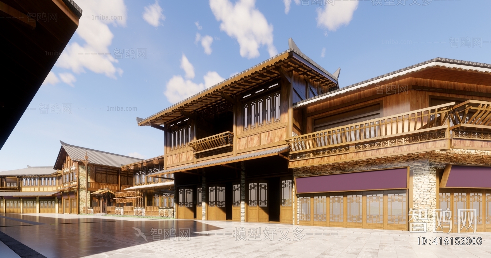 New Chinese Style Architectural Bird's-eye View Planning