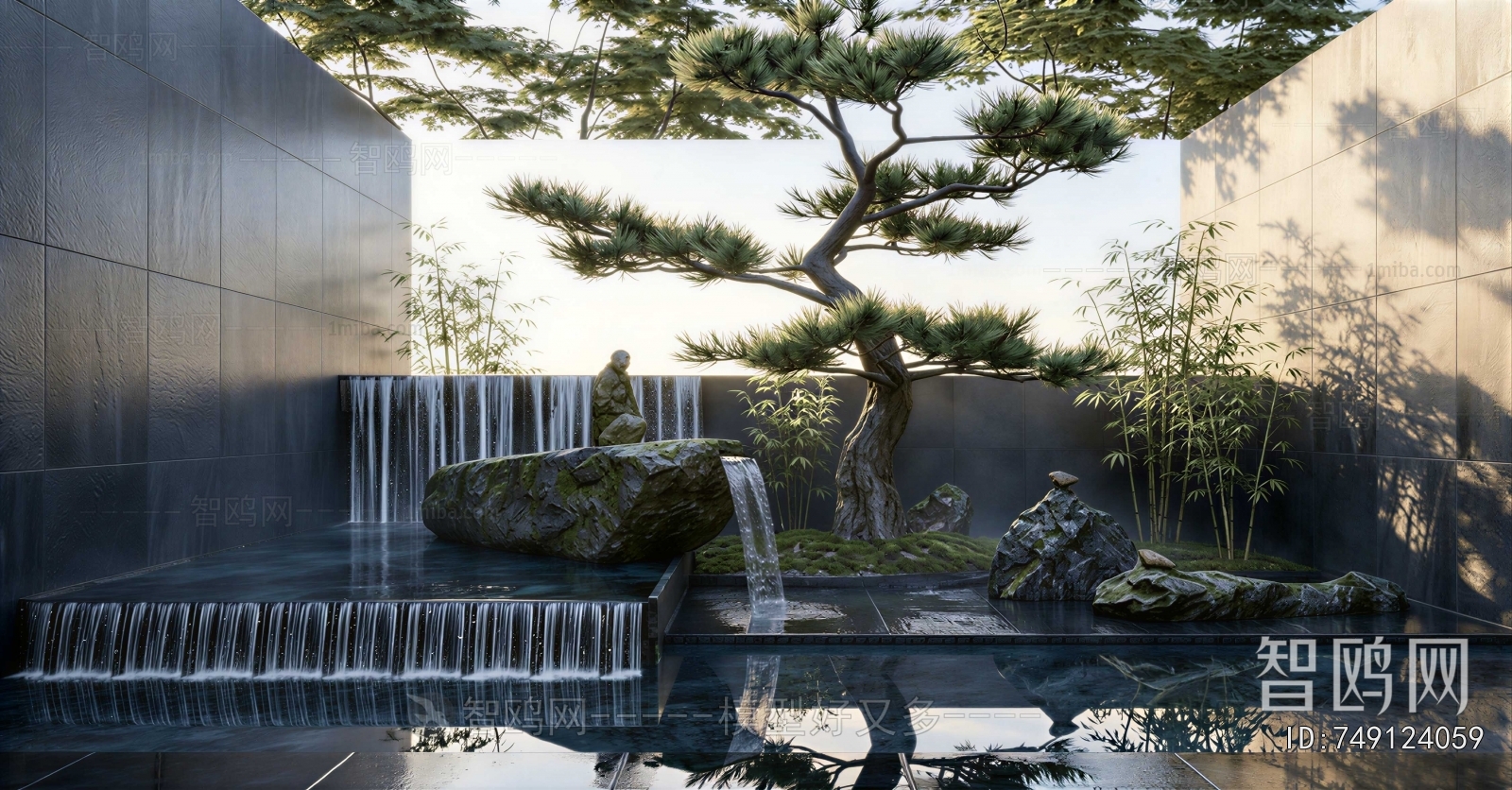 New Chinese Style Rockery Waterscape