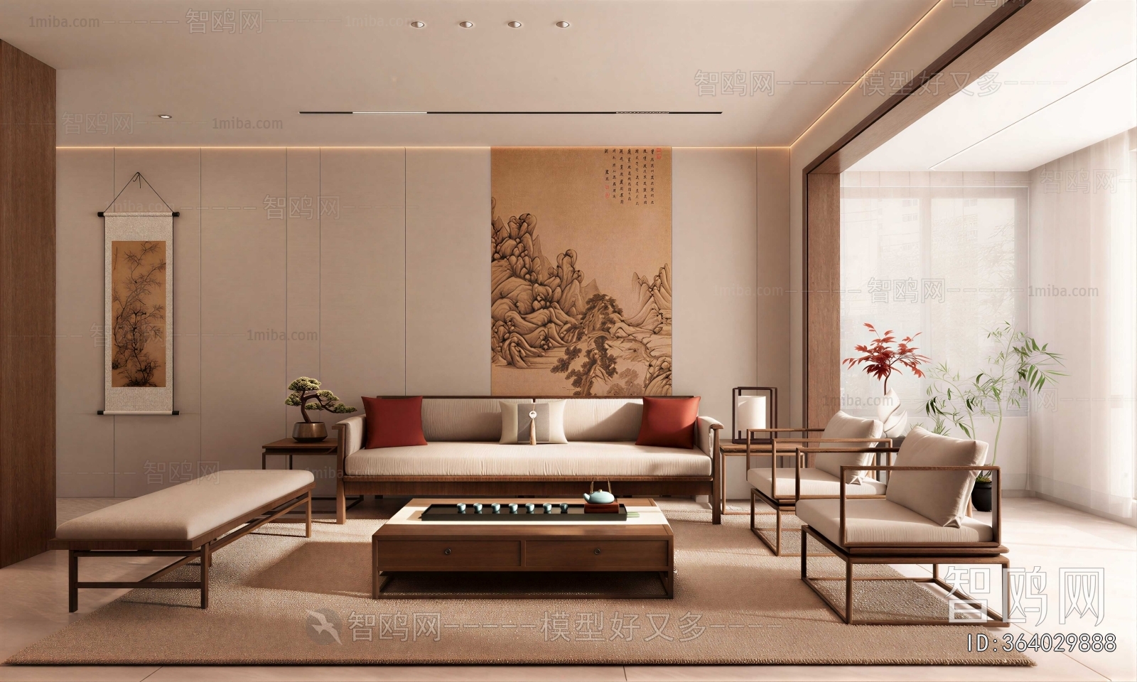 New Chinese Style A Living Room