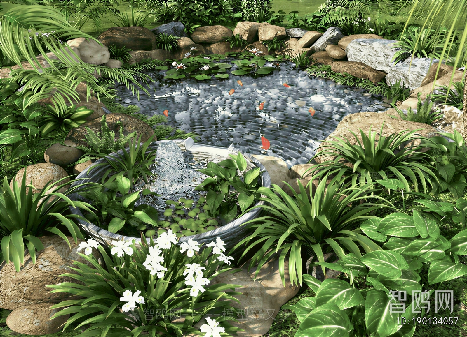 New Chinese Style Rockery Waterscape