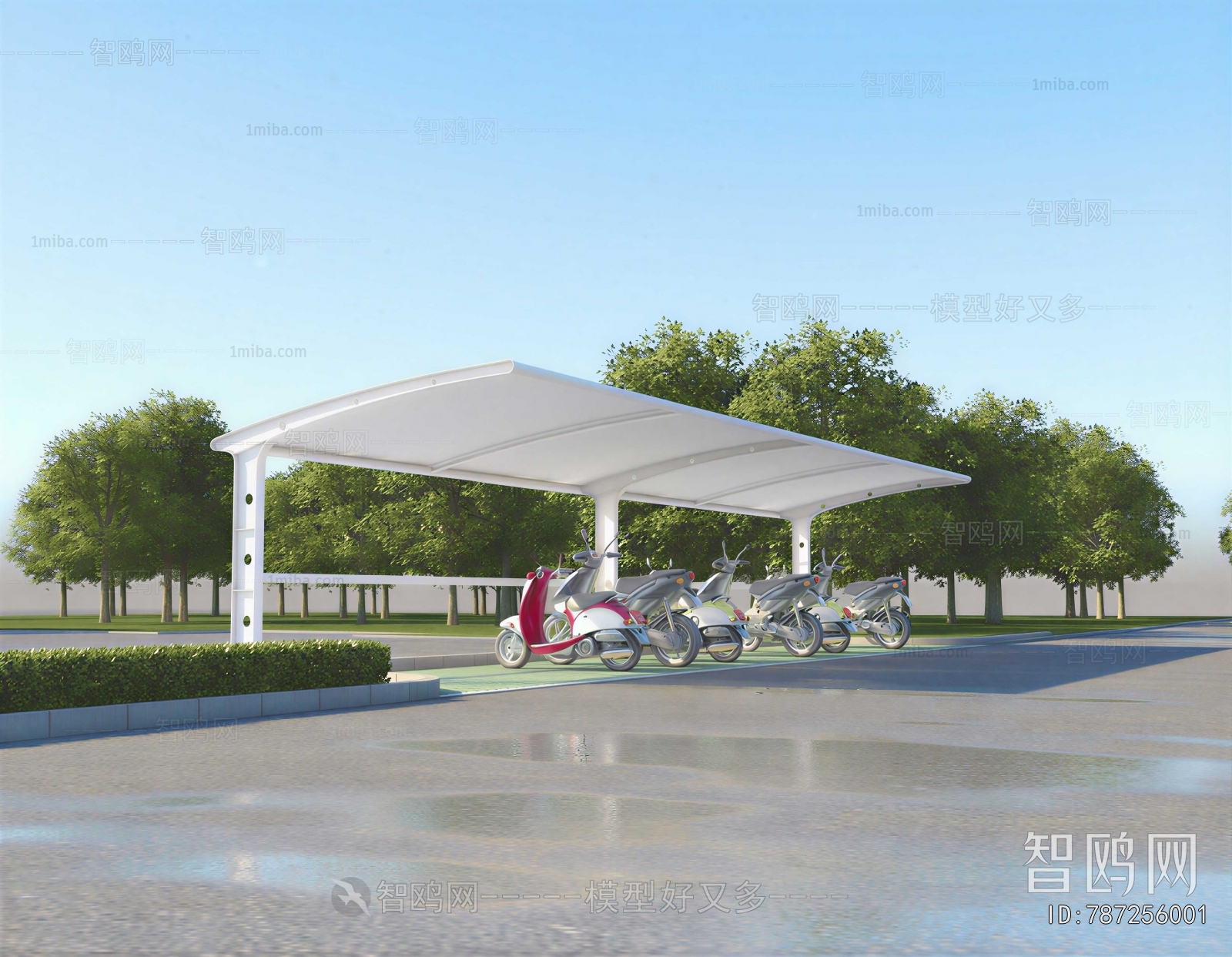 Modern Outdoor Parking Lot