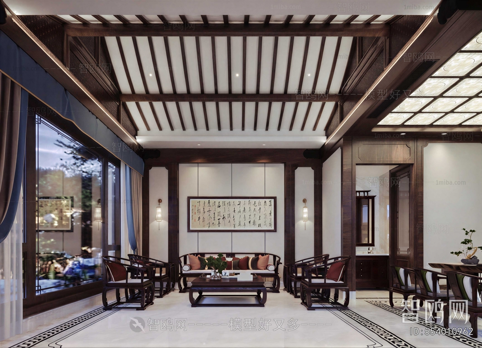New Chinese Style A Living Room