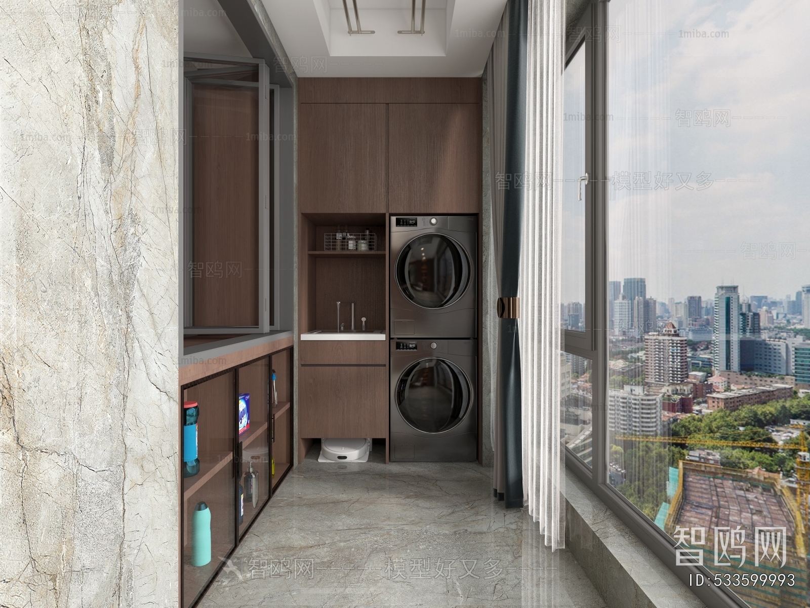 Modern Balcony Laundry Room