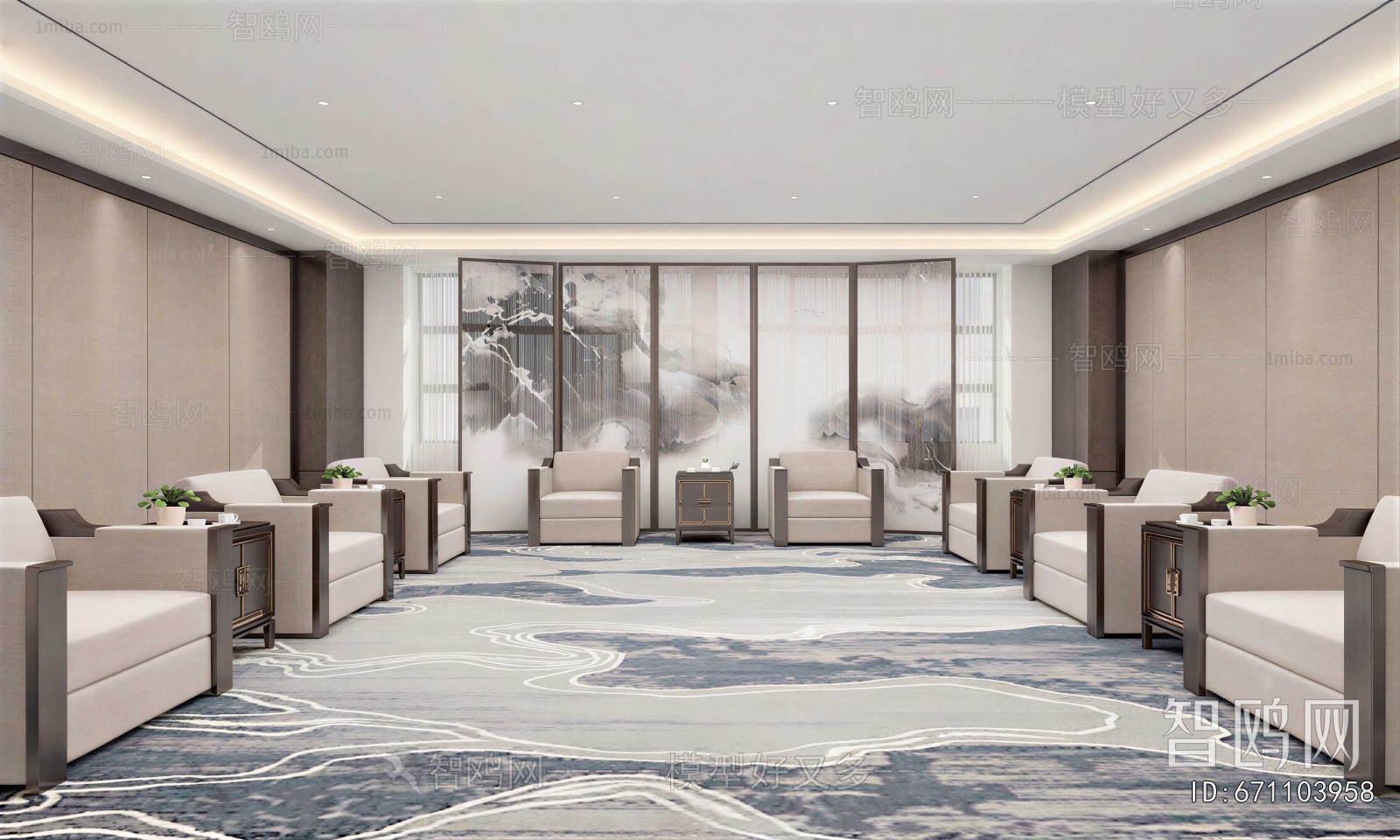 New Chinese Style Reception Room