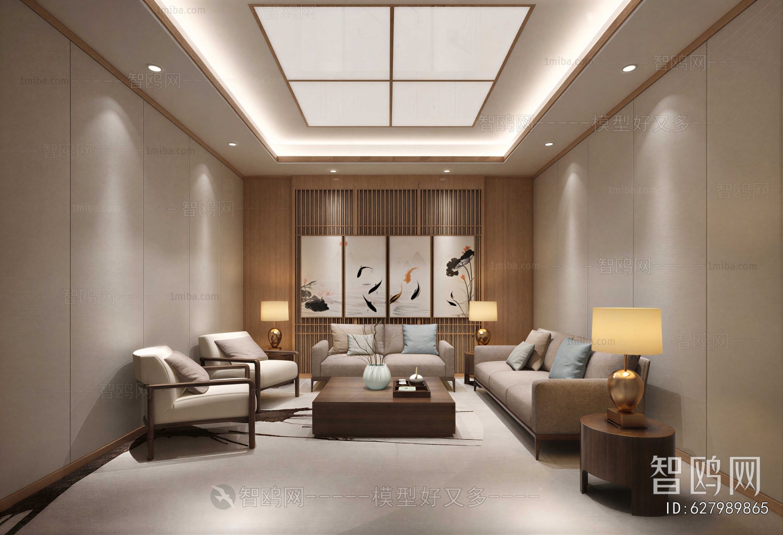 New Chinese Style A Living Room