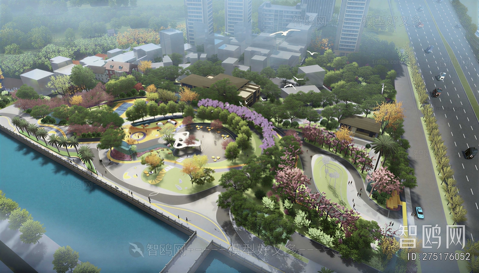 Modern Architectural Bird's-eye View Planning