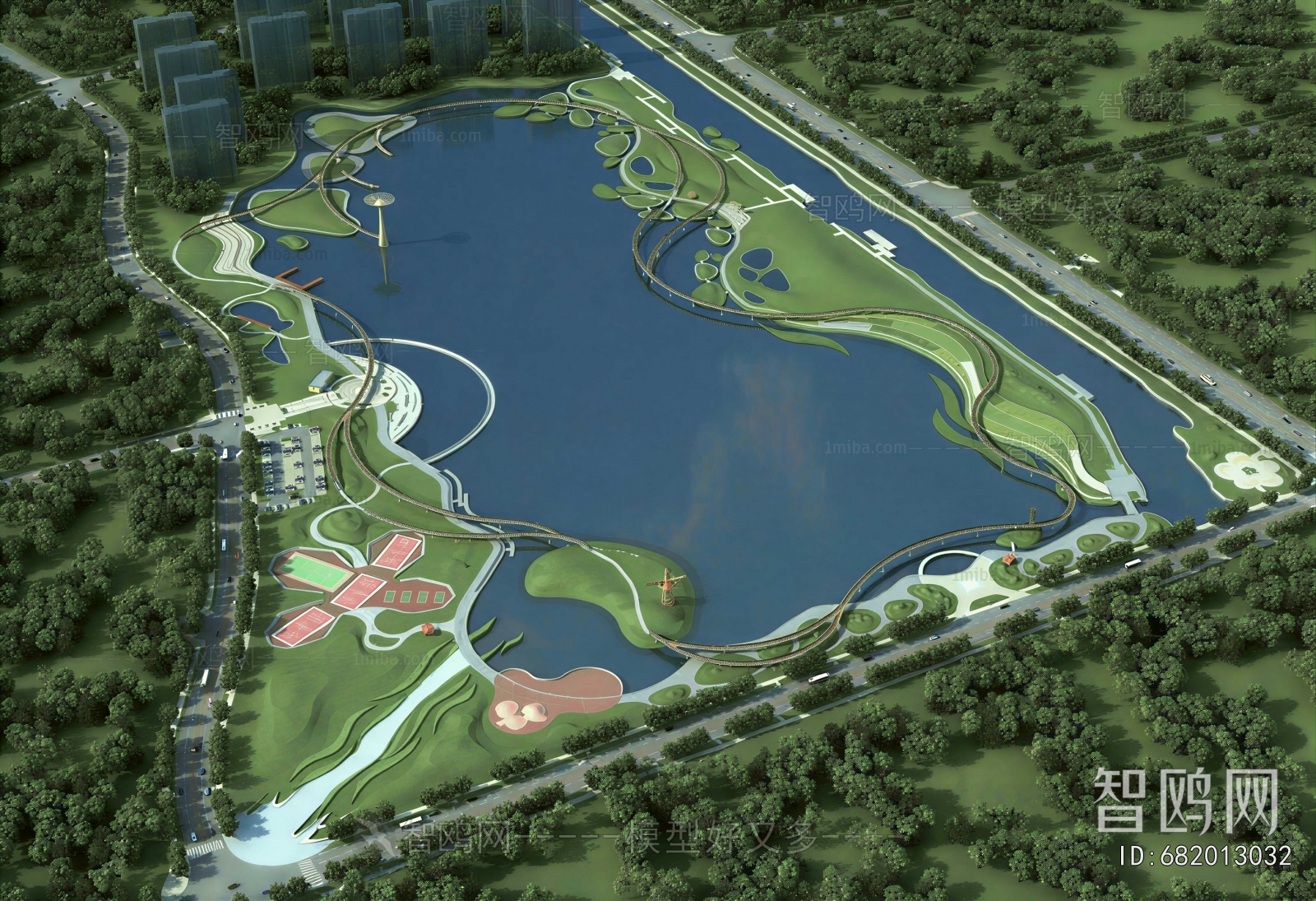 Modern Architectural Bird's-eye View Planning