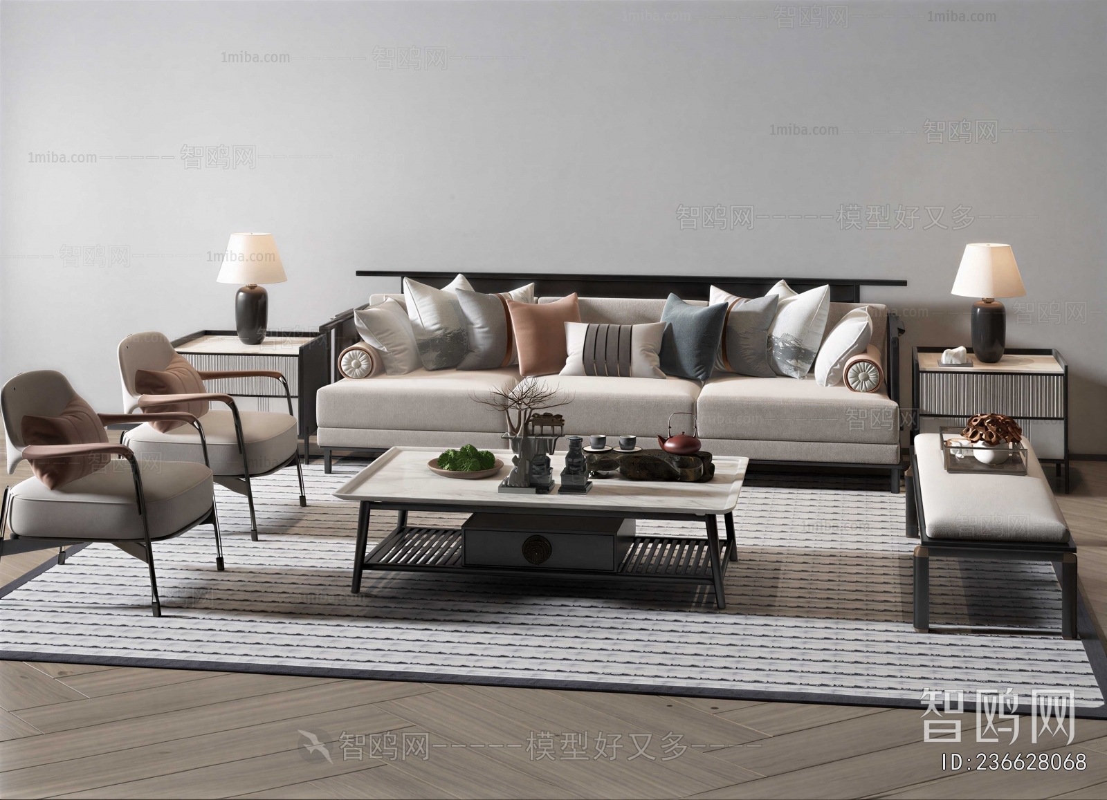 New Chinese Style Sofa Combination