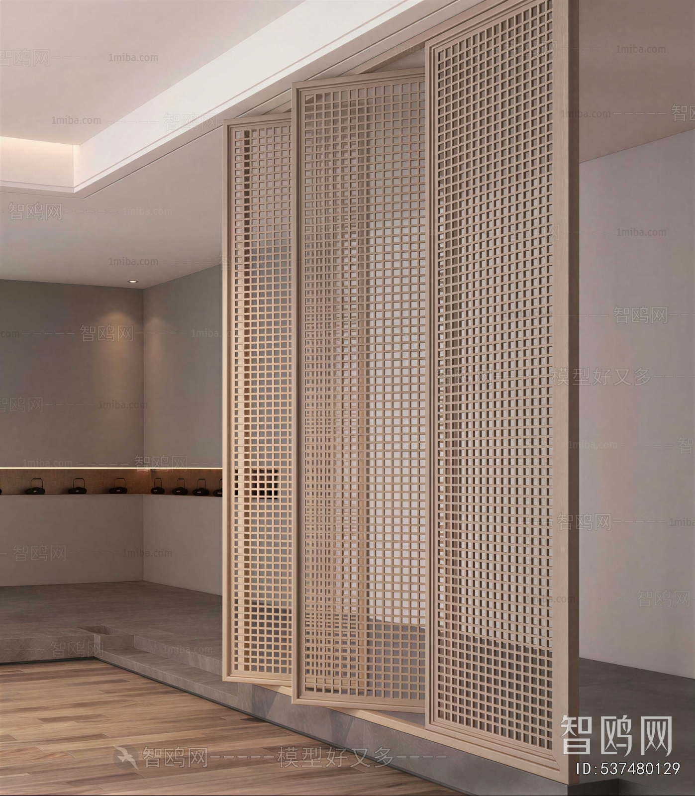 New Chinese Style Wooden Screen Partition